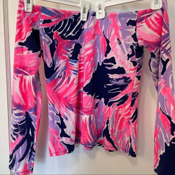 Lilly Pulitzer Audelia Off The Shoulder Top in Pressure Point - Picture 1 of 5